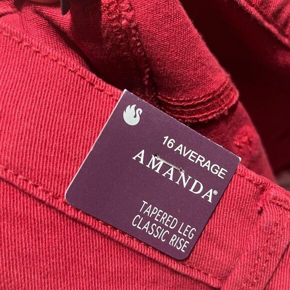 Gloria Vanderbilt Red Amanda Supreme Stretch Jeans, Size 16, NWT - Picture 7 of 12